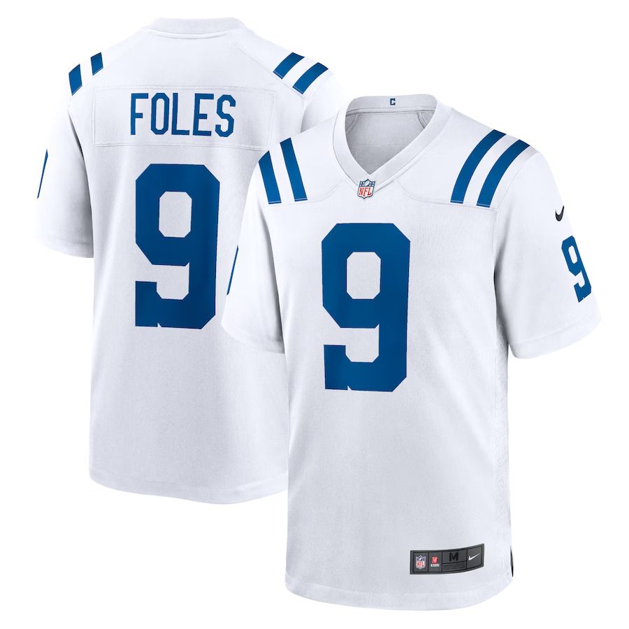 Men Indianapolis Colts 9 Nick Foles Nike White Player Game NFL Jersey